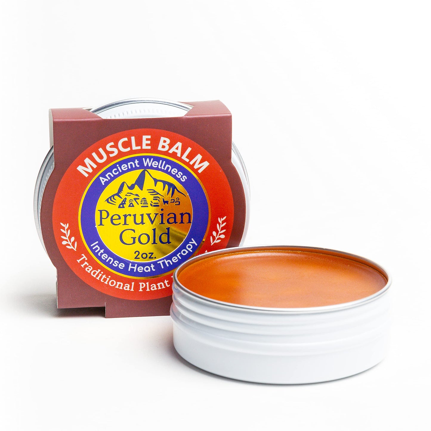 Sore Muscle Balm - Peruvian Gold Intense Heat Therapy Muscle Rub. 500K Scoville Heat Units Melts Away Sore, Painful Muscles. 2oz Peruvian Gold