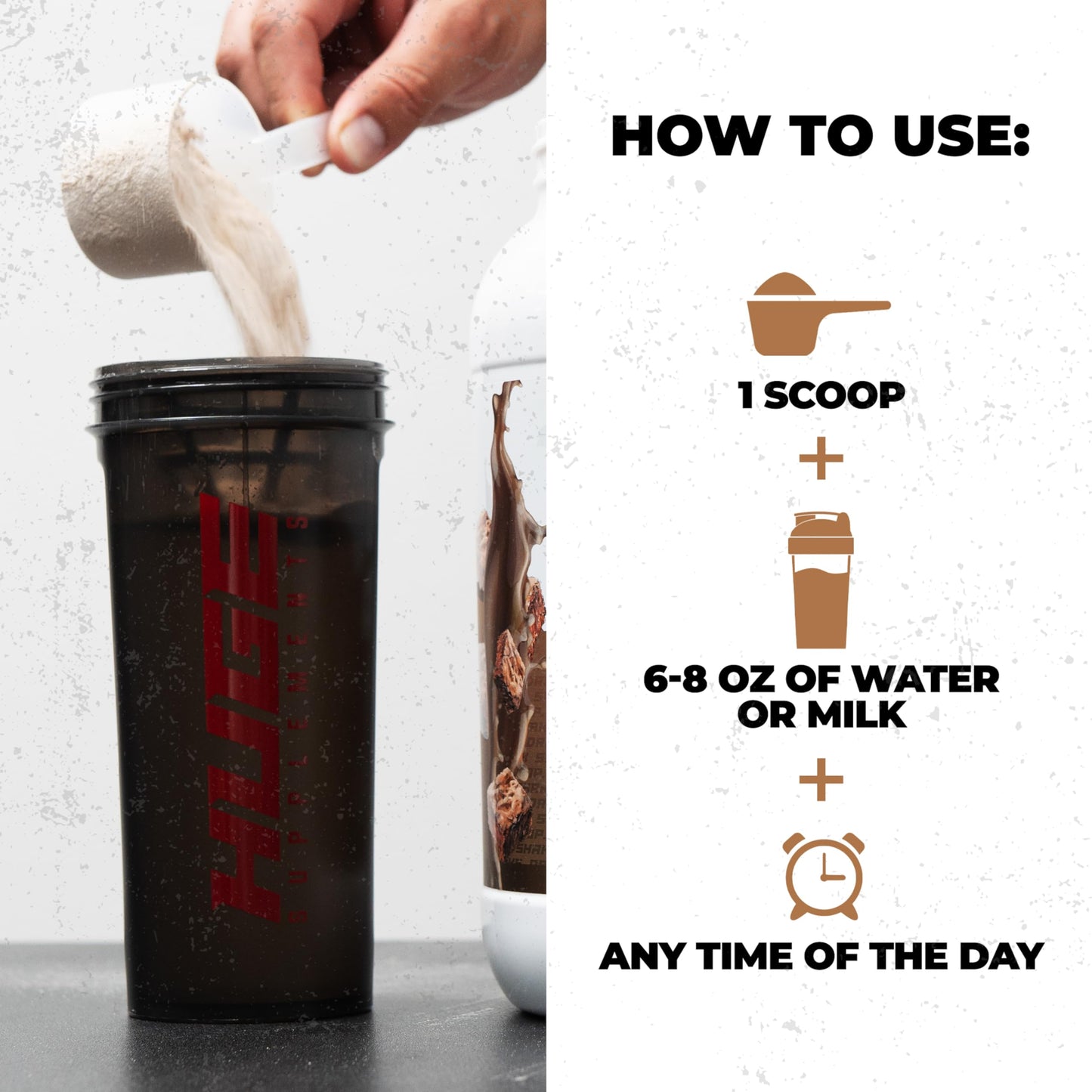 Huge Whey, Protein Powder for Muscle Gain, 25g Protein, 12g EAAs, Supports Muscle Growth, Performance & Recovery (Chocolate Brownie, 30 Servings)
