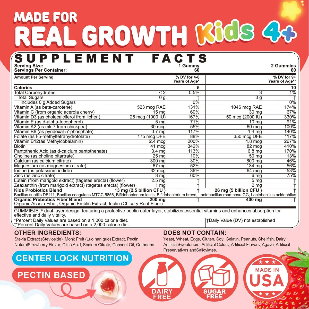 NEVISS Kids Multivitamin Gummies & Probiotics for Kids Teen + Veggie & Fruit Fiber Gummies NEVISS