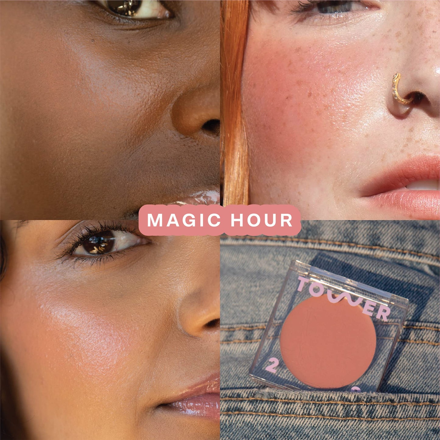 Tower 28 BeachPlease Cream Blush + Tinted Lip Balm - Multi-Use Lip Tint + Dewy Blush for Cheeks With Aloe Vera + Green Tea - Vegan, Non-Comedogenic Makeup for Sensitive Skin - Magic Hour (0.16 oz) Tower 28