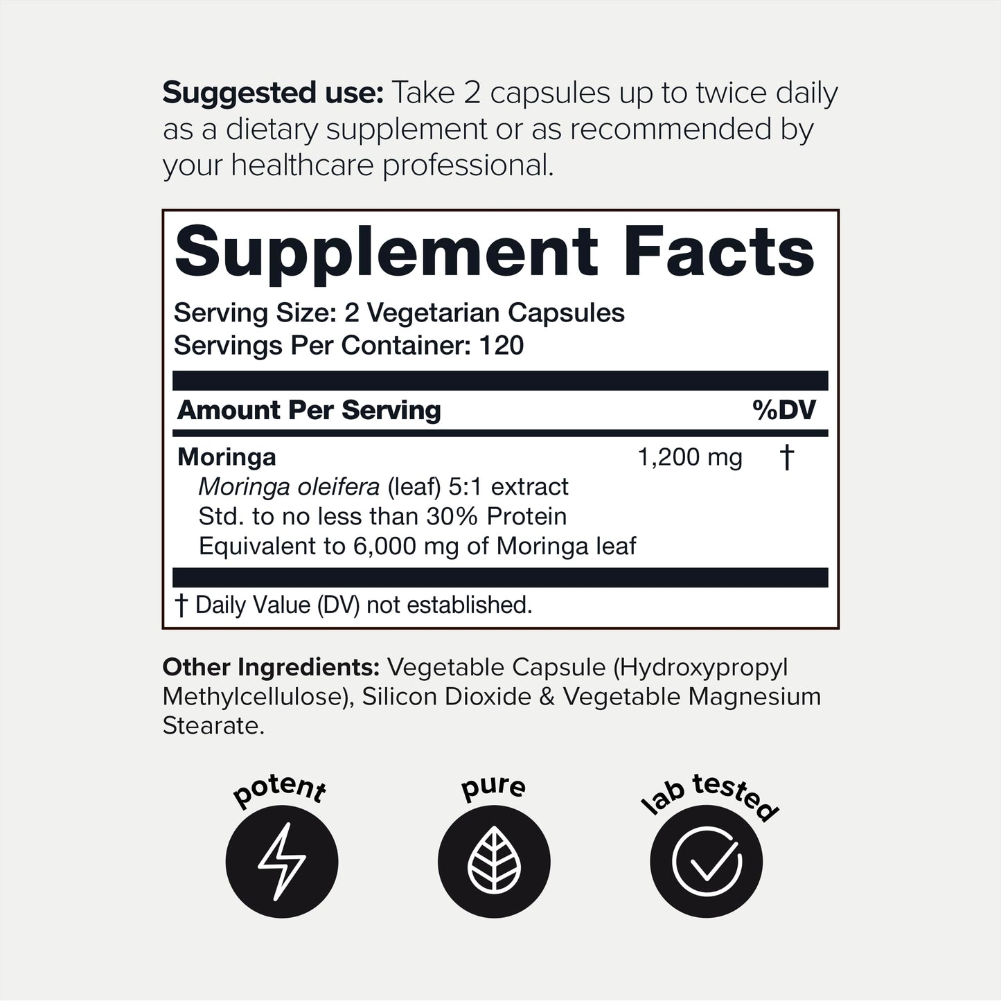 Highly Potent Full Spectrum Indian Moringa Extract - 30% Third-Party Tested Protein Toniiq