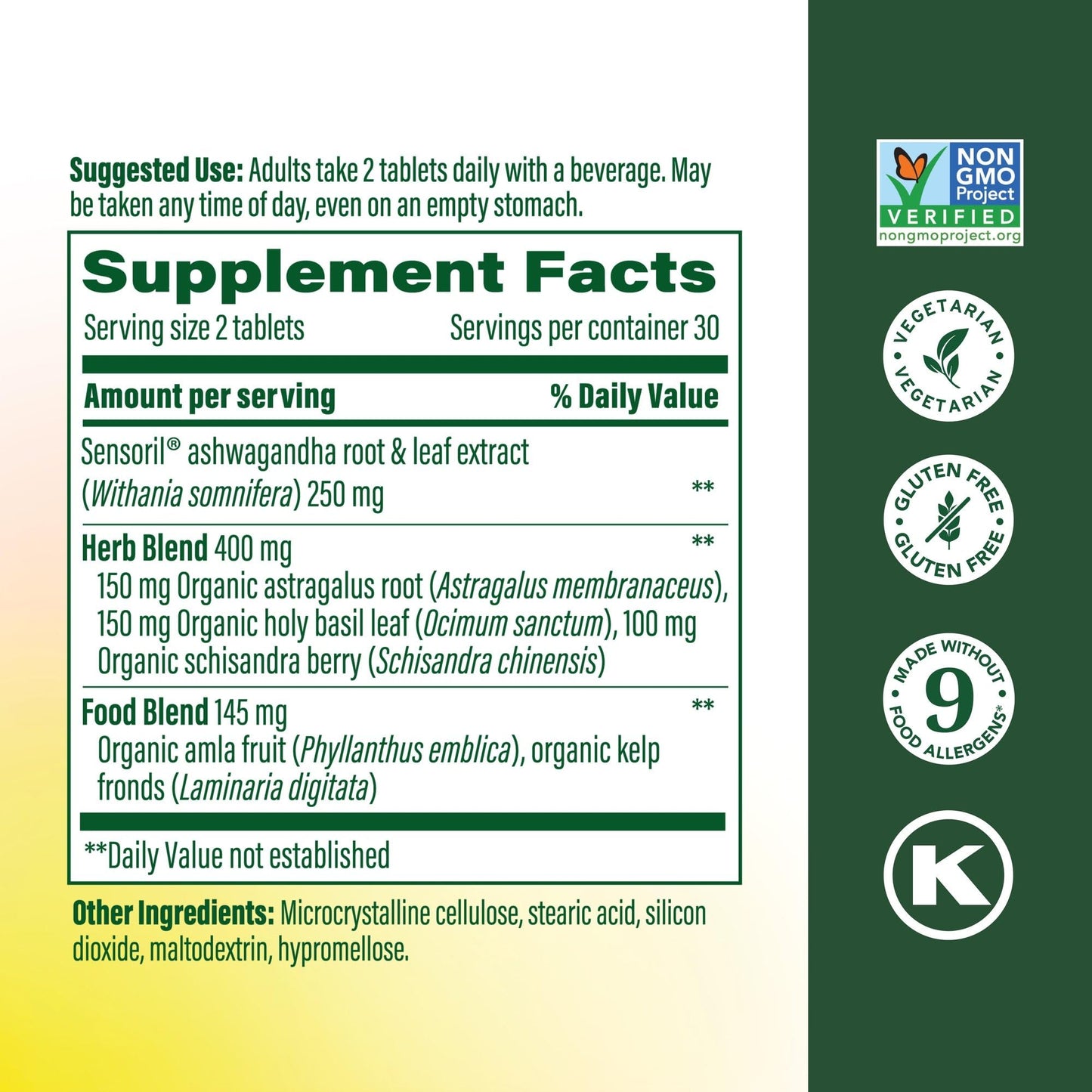 MegaFood Ashwagandha Complex (Formerly Stress Protect) - Ashwagandha Supplements Astragalus Root & Holy Basil - Vegetarian, Gluten Free, Cortisol Supplement - 60 Mini Tablets, 30 Servings MegaFood