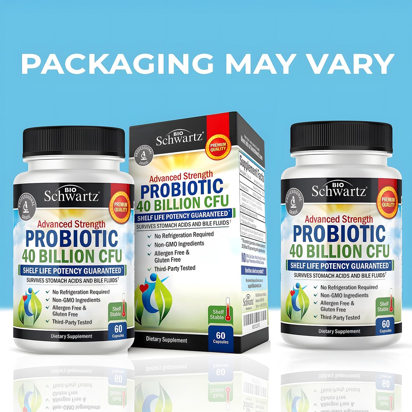 BioSchwartz Daily Probiotic Nutritional Supplement - 40 Billion CFU for Gut Health - Probiotics for Men and Women - Digestive Health with Astragalus BioSchwartz