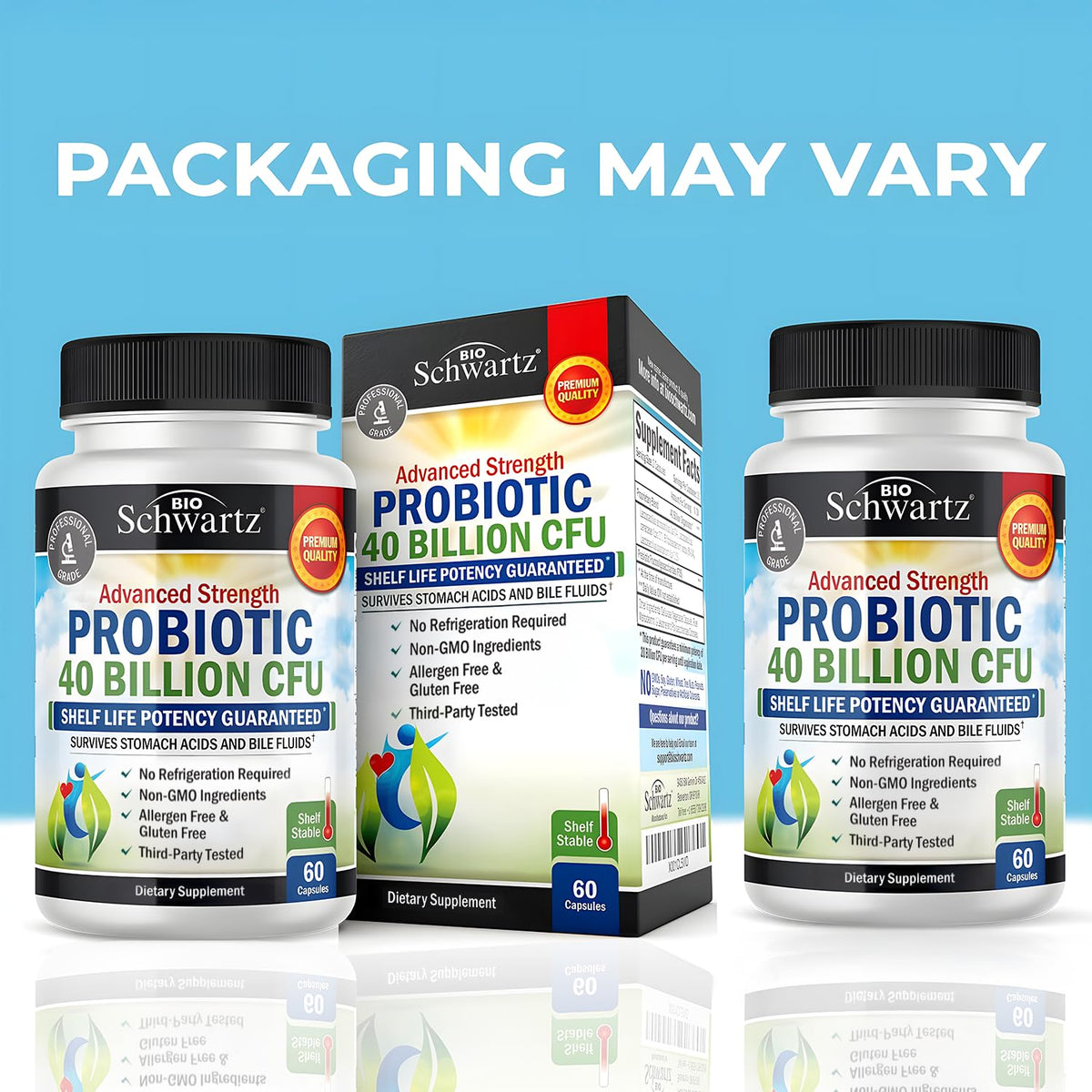 BioSchwartz Daily Probiotic Nutritional Supplement - 40 Billion CFU for Gut Health - Probiotics for Men and Women - Digestive Health with Astragalus BioSchwartz