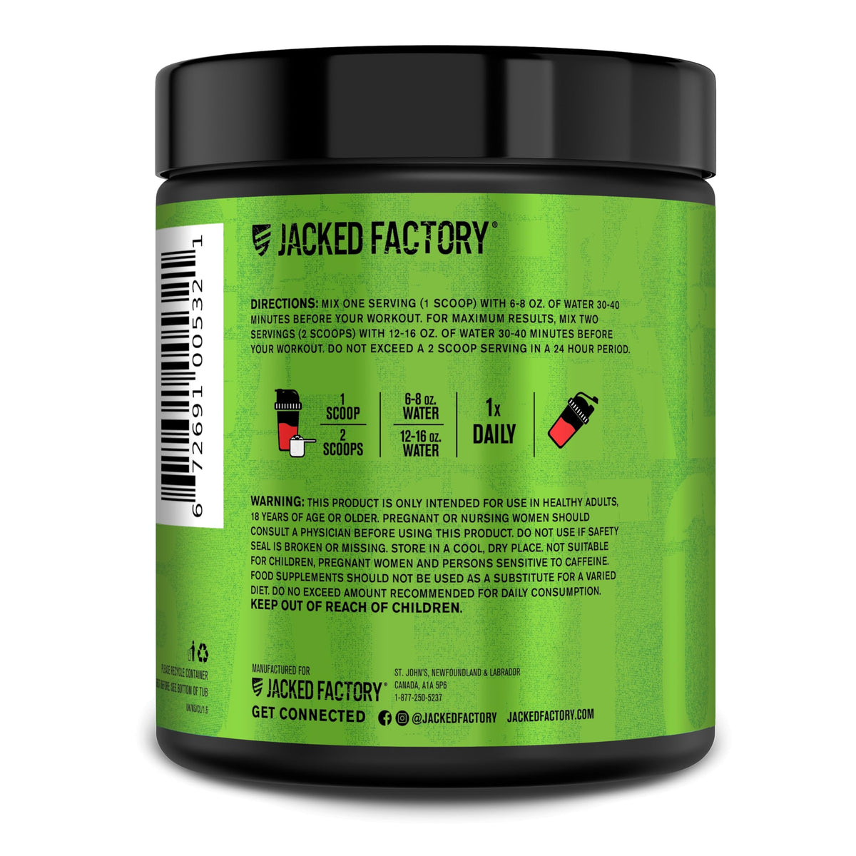 Jacked Factory NITROSURGE Pre Workout Supplement - Endless Energy, Instant Strength Gains, Clear Focus, Intense Pumps - NO Booster & Preworkout Powder with Beta Alanine Jacked Factory