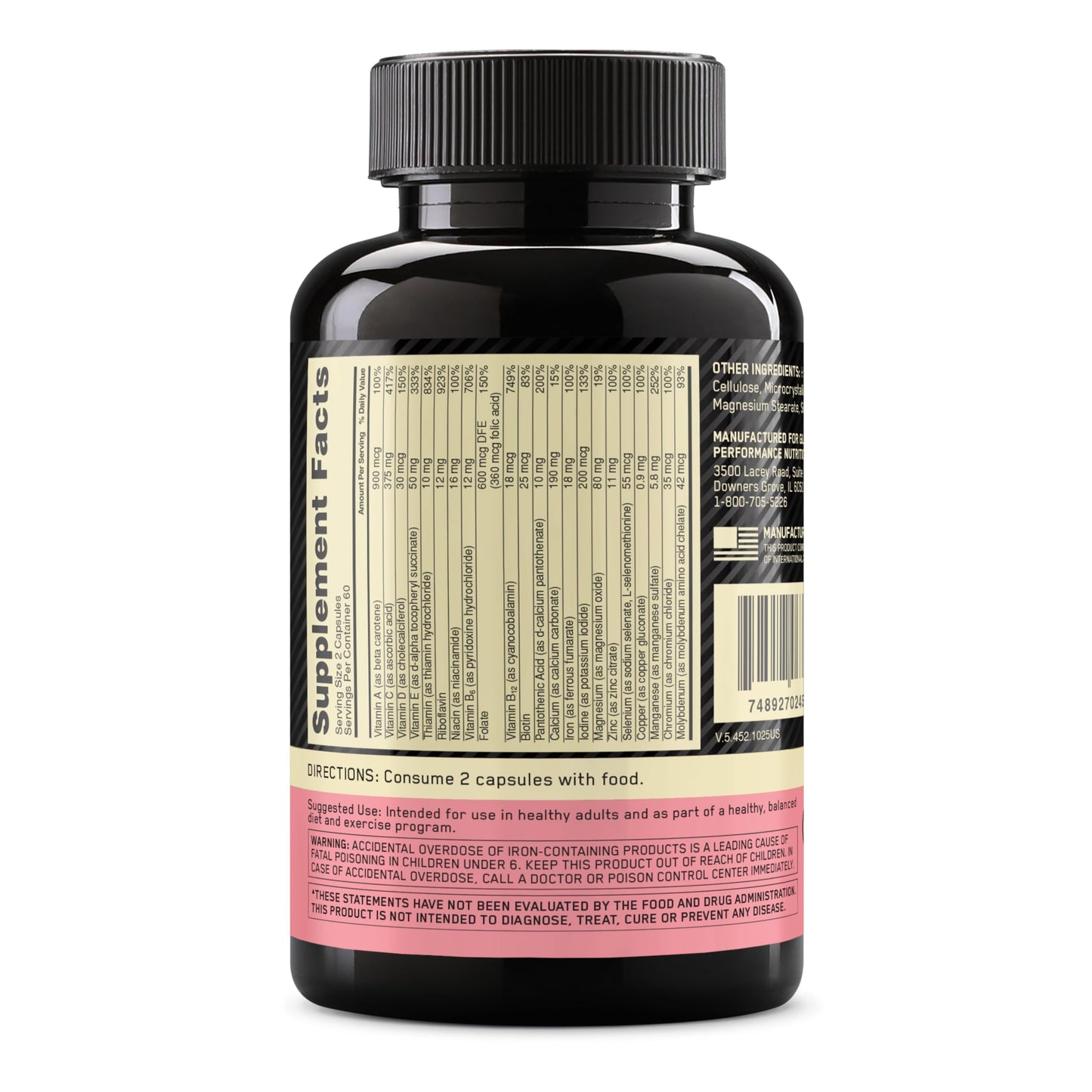 Optimum Nutrition Opti-Women, Vitamin C, Zinc and Vitamin D for Immune Support Womens Daily Multivitamin Supplement with Iron, Capsules, 120 Count Optimum Nutrition