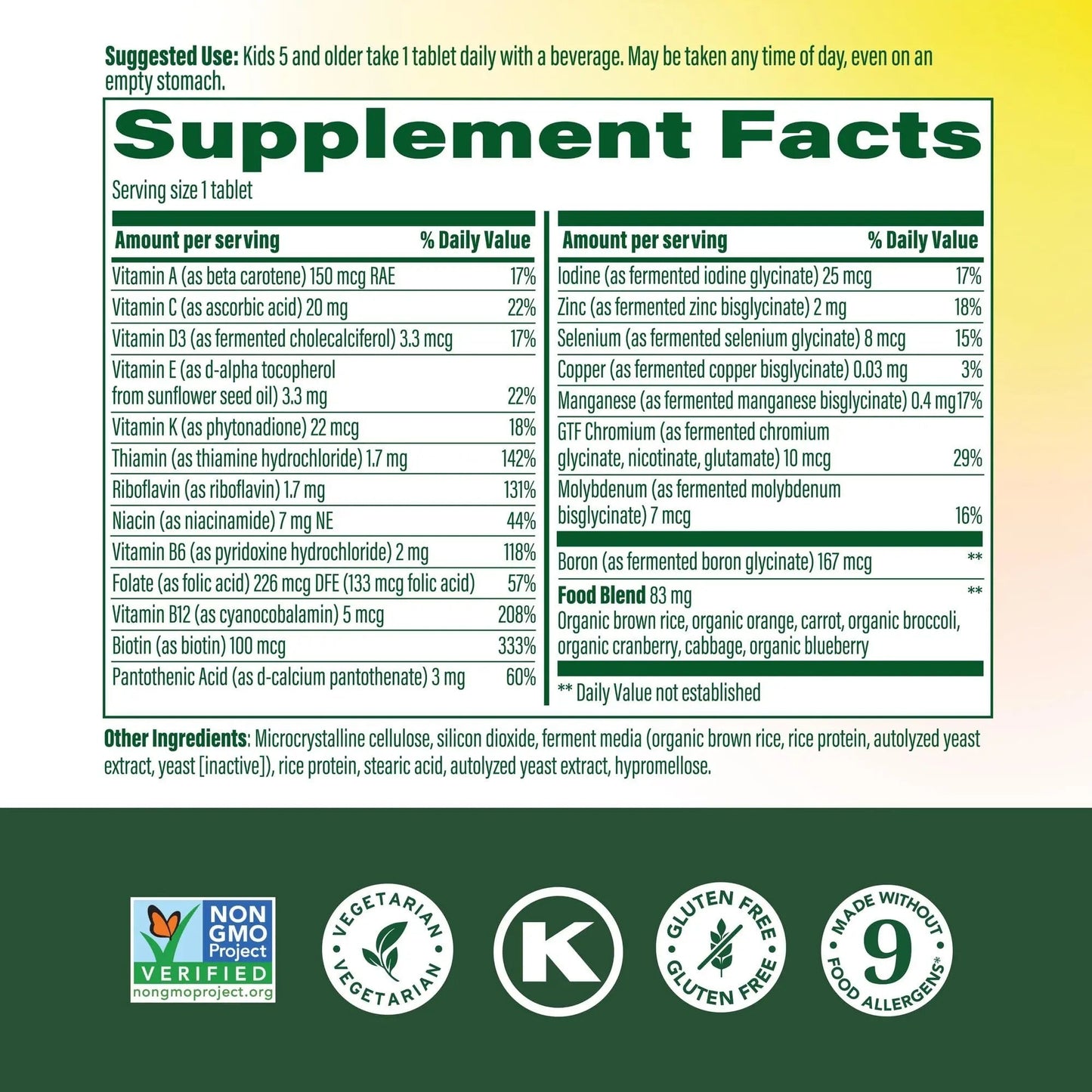 MegaFood Kids One Daily Multivitamin - Convenient Mini Multivitamin for Kids - with Zinc, Vitamins C, B & D MegaFood