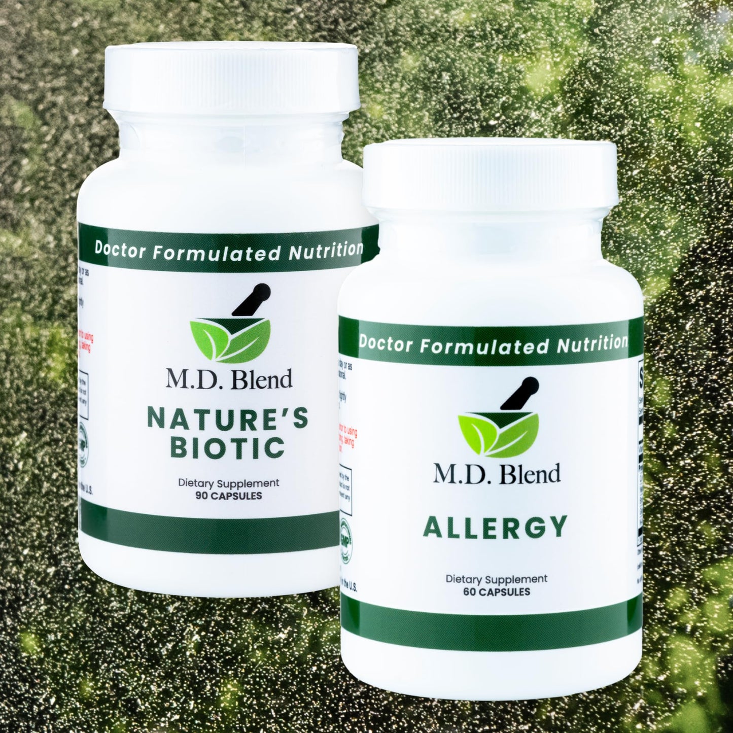 M.D. Blend Nature’s Biotic & Allergy Expert Bundle for Immune Support, Seasonal Allergy Relief, Respiratory Wellness, Quercetin and Bromelain, NAC Nettle Root Vitamins & Minerals Plant-Based Capsules M.D. Blend