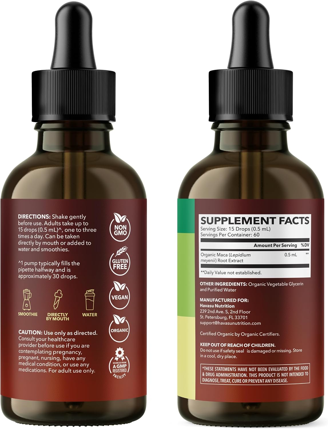 Organic Maca Root Liquid, Unflavored, 1fl oz, Supports Hormone Balance | Organic Maca Root Liquid Drops, Mood, Energy in Women & Men, Lepidium Meyenii to Support Performance & Vitality, Non-GMO Gsupps Australia