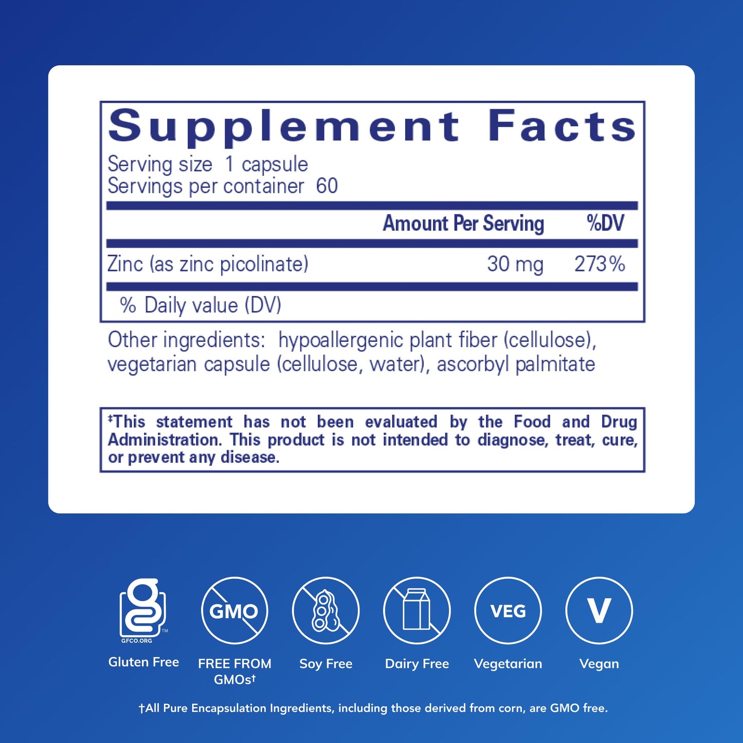 Pure Encapsulations Zinc 30 mg - Supplement for Immune System Support, Growth and Development, and Wound Healing Pure Encapsulations