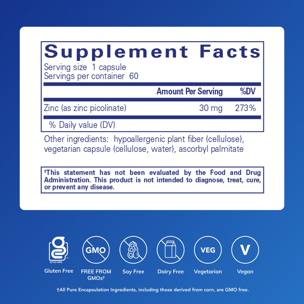 Pure Encapsulations Zinc 30 mg - Supplement for Immune System Support, Growth and Development, and Wound Healing Pure Encapsulations