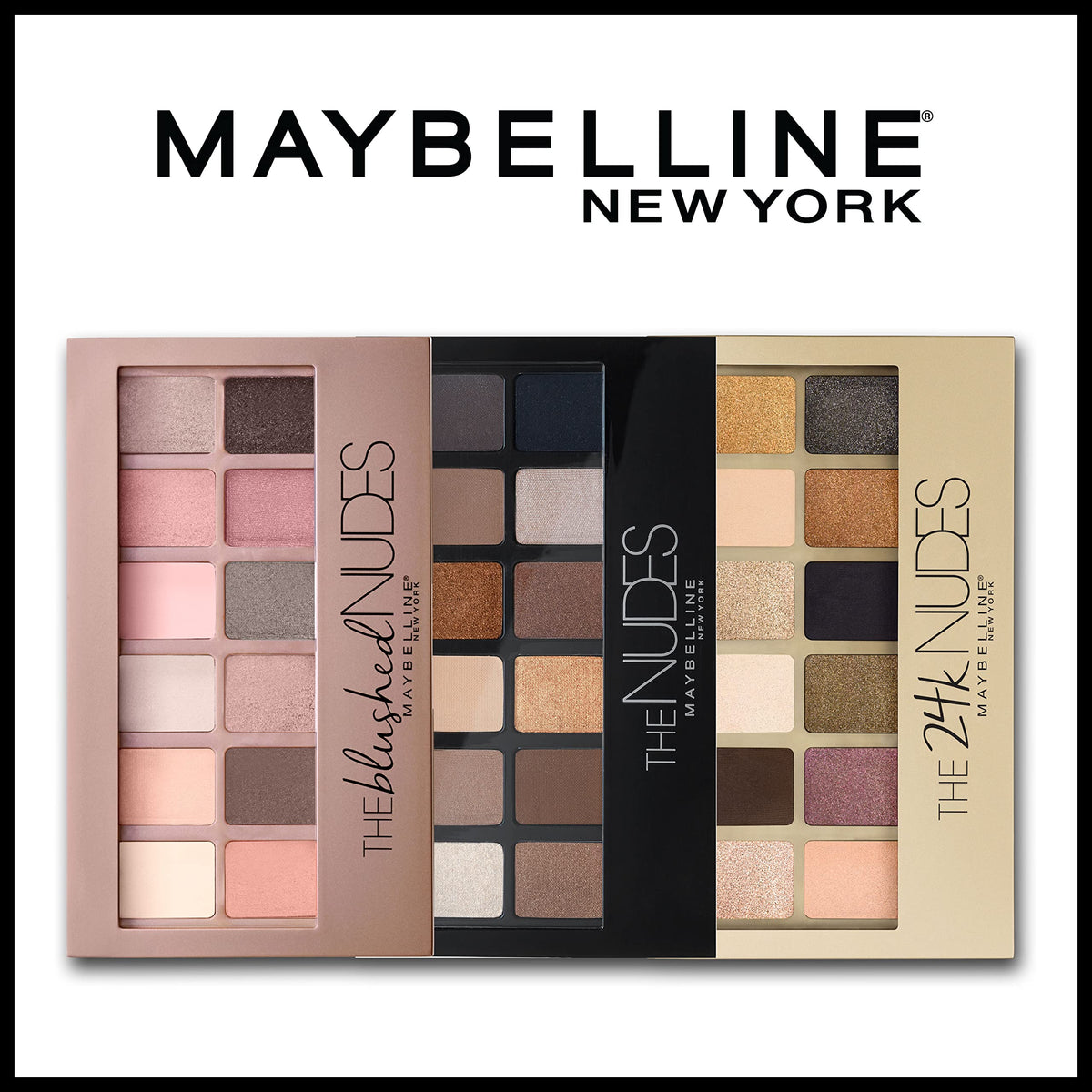 Maybelline The Nudes Eyeshadow Palette Makeup, 12 Pigmented Matte & Shimmer Shades, Blendable Powder, 1 Count MAYBELLINE