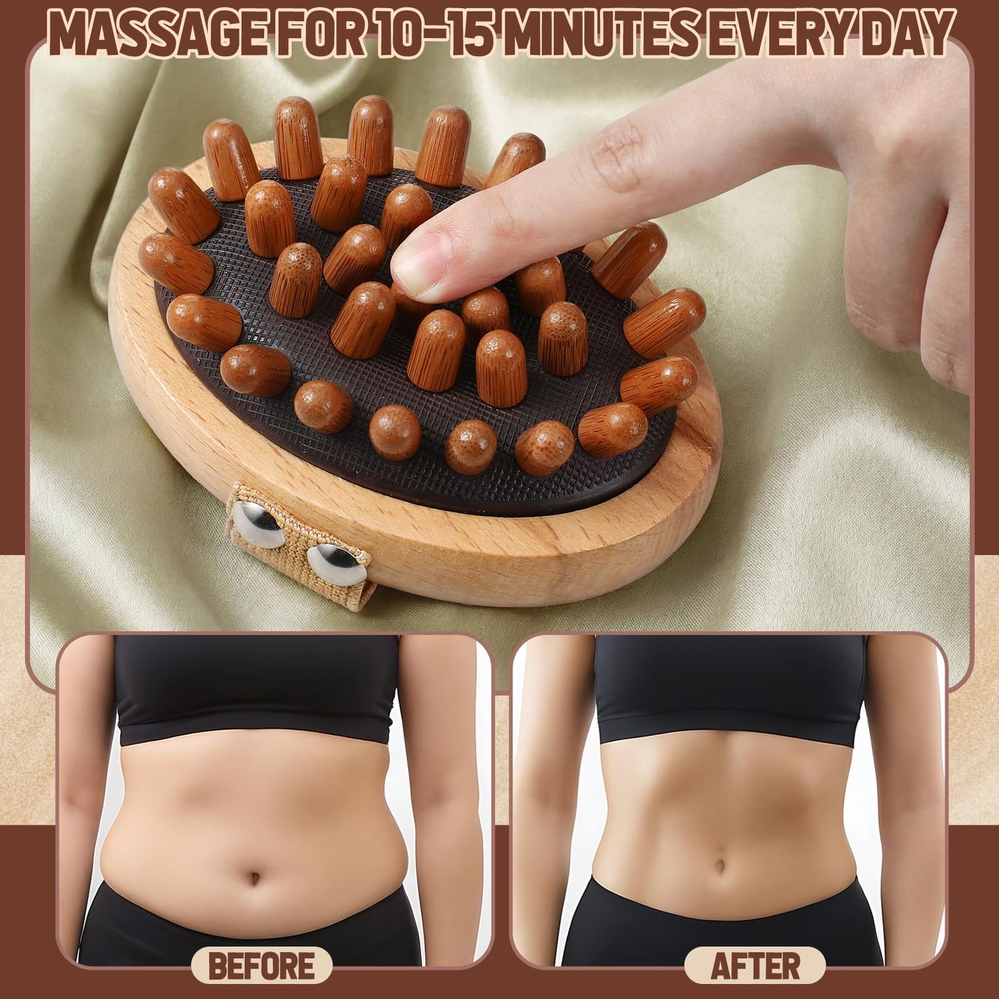 ProSuites Wooden Meridian Massage Body Brush for Cellulite Remover, Cellulite Lymphatic Drainage Massager for Body Shaping ProSuites