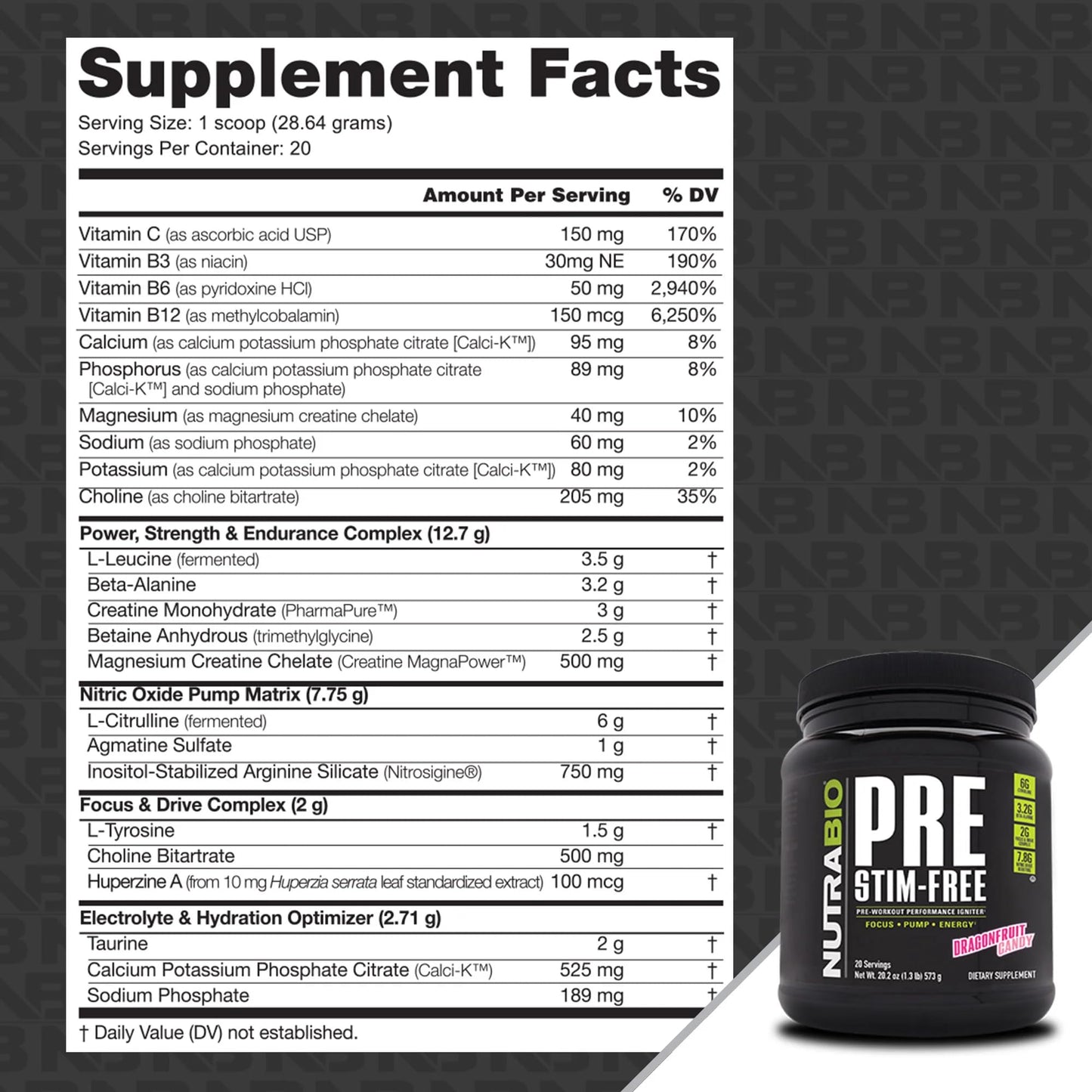 NutraBio PRE Stim Free - Caffeine Free Pre Workout Powder - Sustained Energy, Mental NutraBio