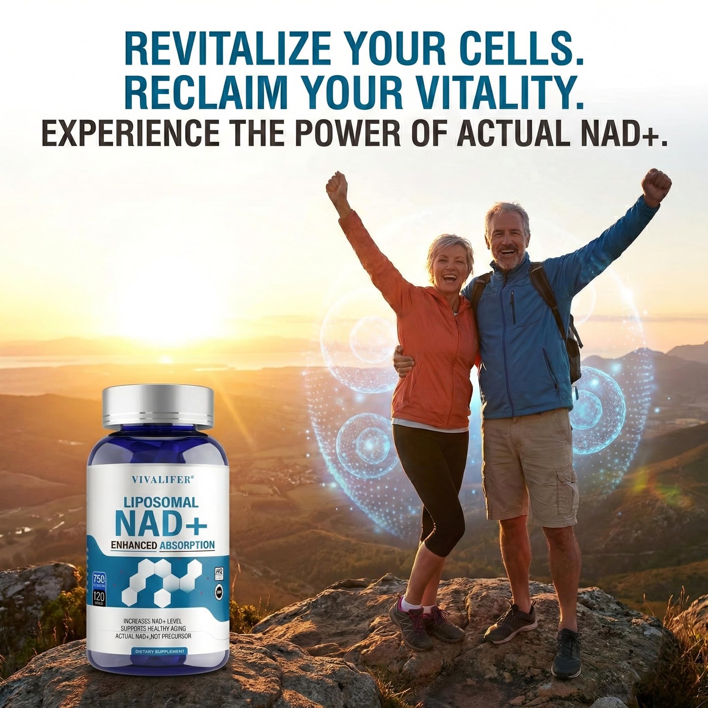 Liposomal NAD+ Supplement 750mg - 120 Capsules NMN Alternative Superior Absorption & Bioavailability -True Nicotinamide Adenine Dinucleotide for Cellular Energy, DNA Repair Support & Healthy Aging DQQI
