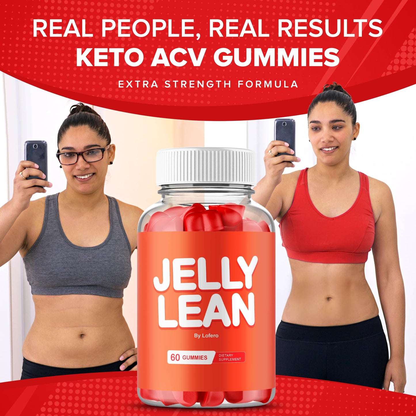 (2 Pack) Jelly Lean Gummies, JellyLean Gummys Loss Support Formula, Premium All-Natural Ingredients Advanced Maximum Strength for Overall Health & Wellness Supplement Lofero