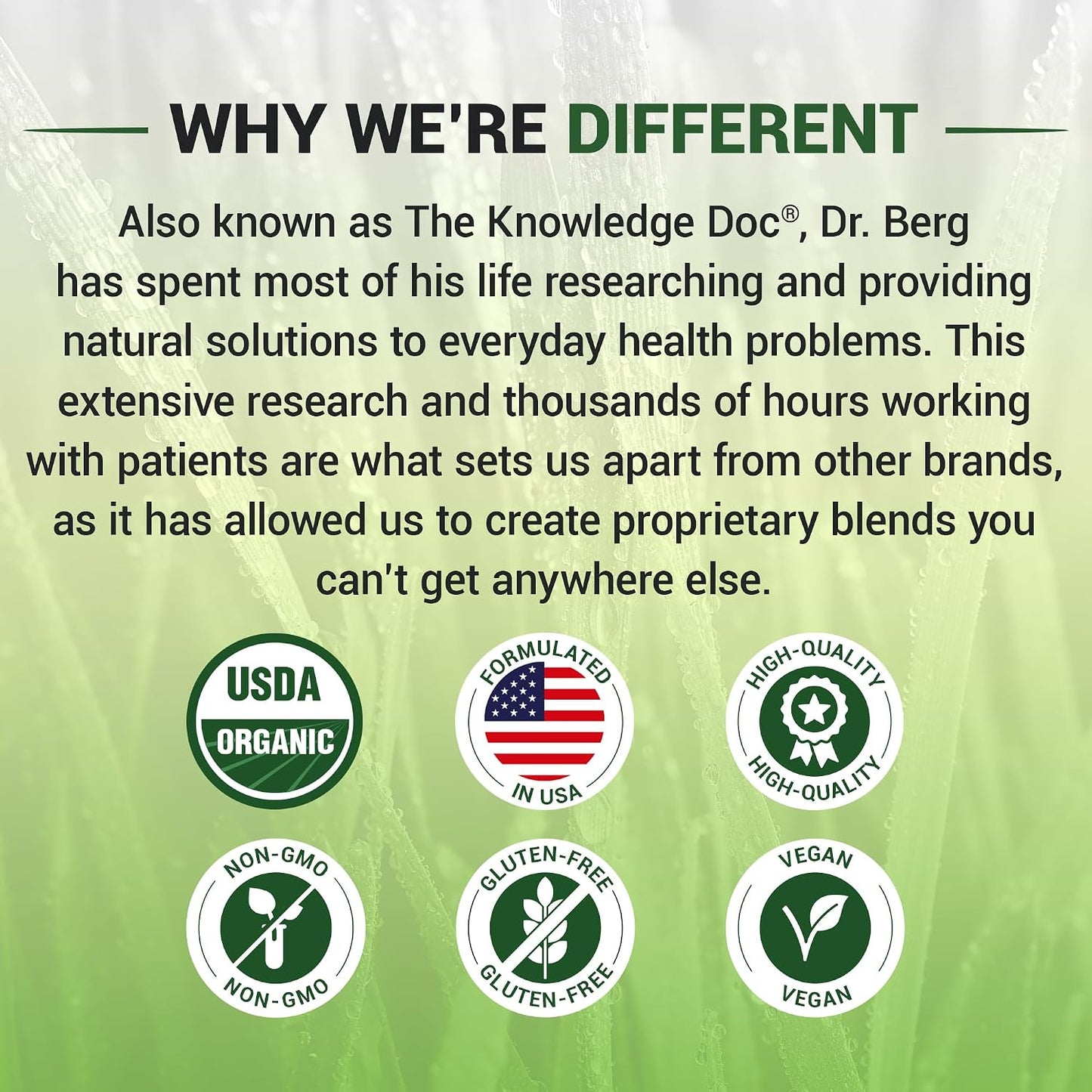 Dr. Berg USDA Certified Organic Green Powder Superfood (60 Servings) - Made with Raw Wheatgrass, Chlorophyll, Trace Minerals & Natural Enzymes - Non-GMO Green Superfood Powder - Lemon Flavor Gsupps Australia