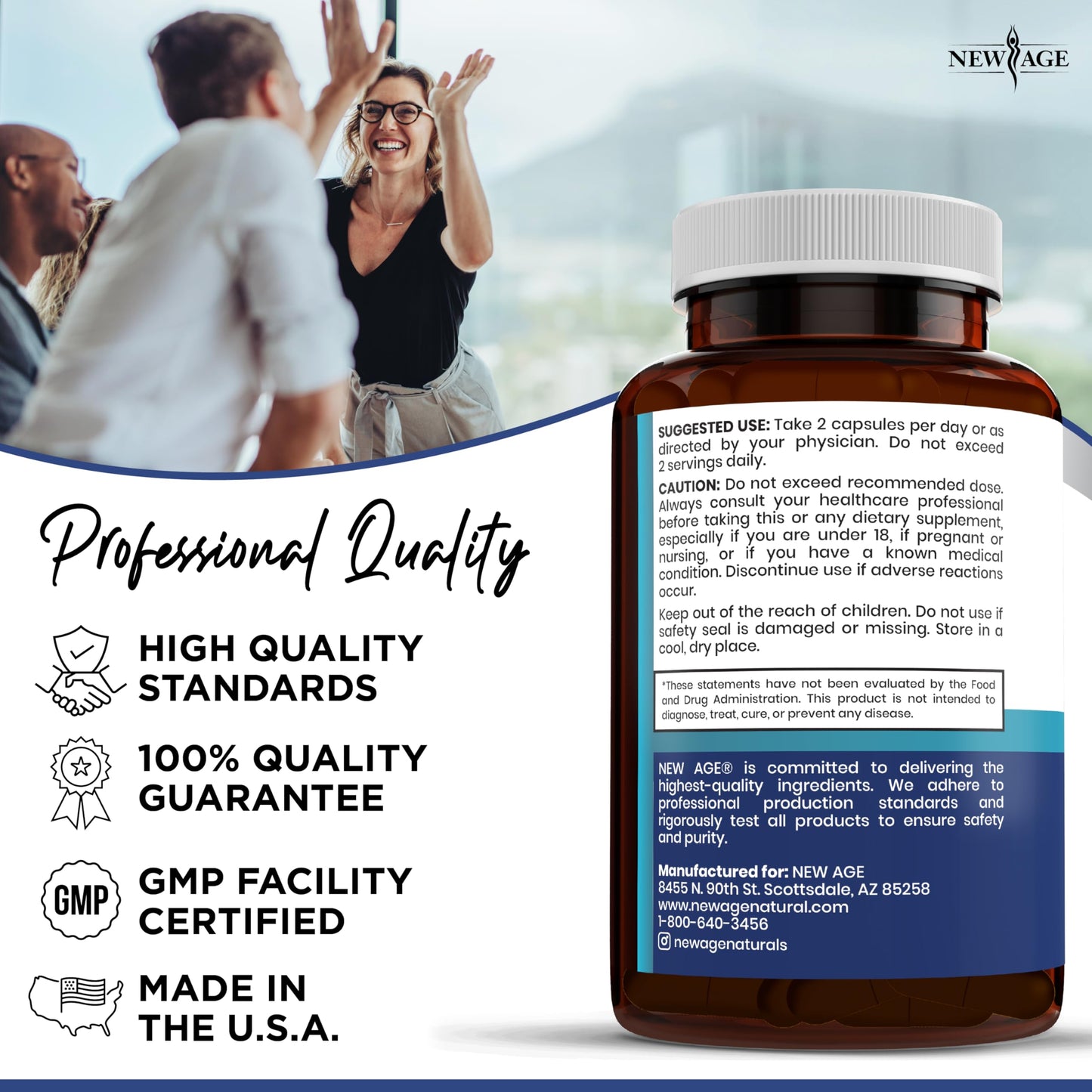 NEW AGE Pro Optimize Probiotics for Women, Menopause, Digestive Health - Support for Bloating, Hot Flashes, Joint Support, Night Sweats NEW AGE