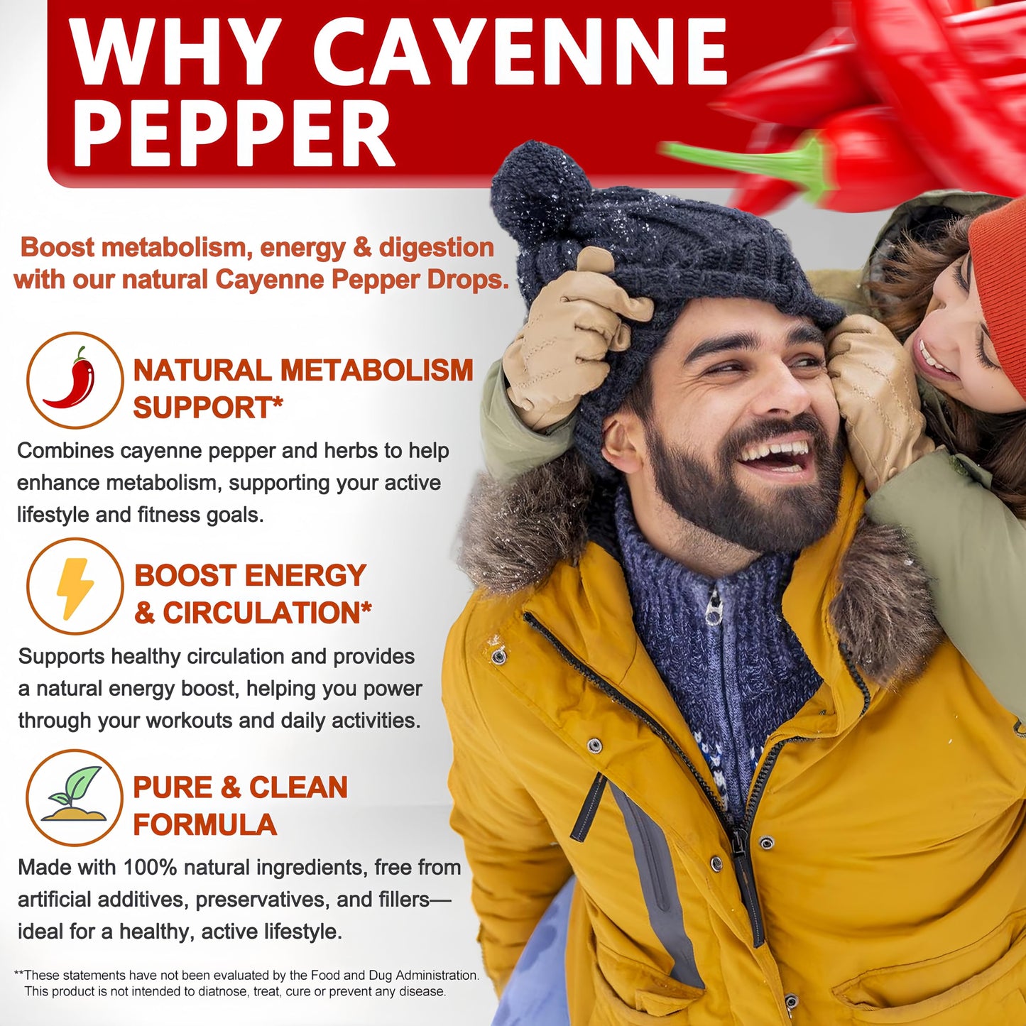 Cayenne Pepper Drops, High Absorption 6-in-1 Liquid Cayenne Pepper Supplement w/Ceylon Cinnamon, Green Tea Extract, Turmeric, Organic Liquid Drops Than Cayenne Capsules Powder Vita letuo