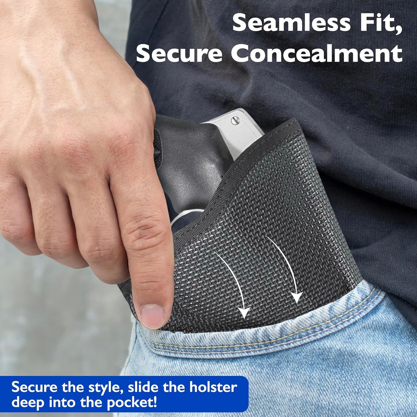 DeSantis Nemesis - Gun Pocket Holsters for Concealed Carry, Concealed Pocket Holster for Pistols, Revolvers, Soft, Designed for Comfort & Discreet Carry, Ambidextrous Gsupps Australia