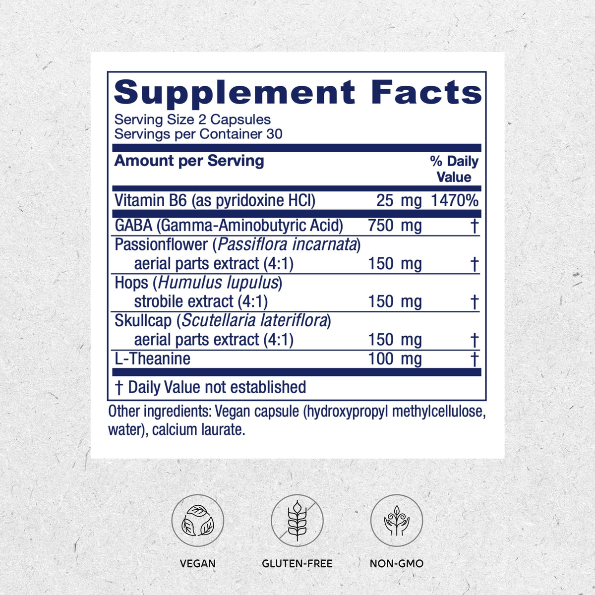 Vitanica, GABA Ease, Calming Support, Vegan, 60 Capsules Vitanica