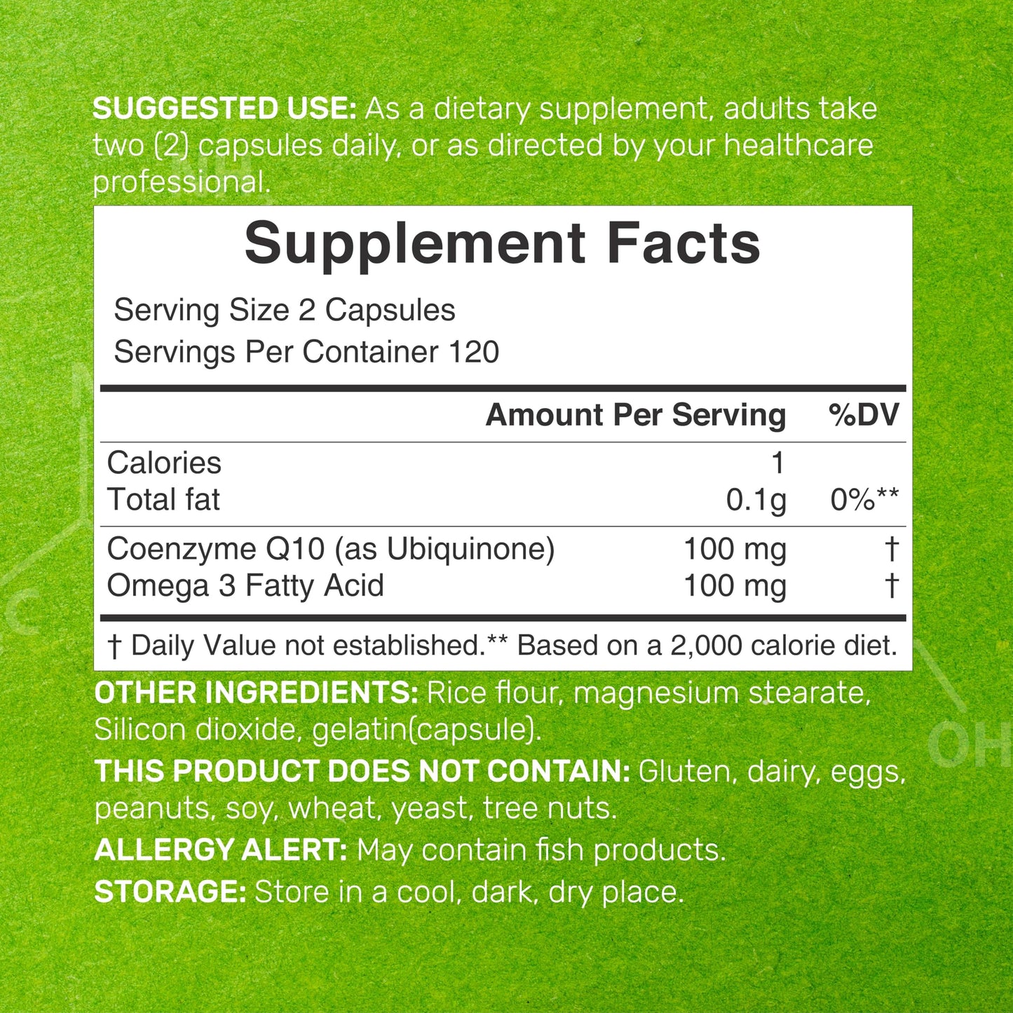 DEAL SUPPLEMENT CoQ10 100mg with Omega 3 100mg, 240 Capsules | Bioavailable Coenzyme Q10 Formula | Non-GMO DEAL SUPPLEMENT