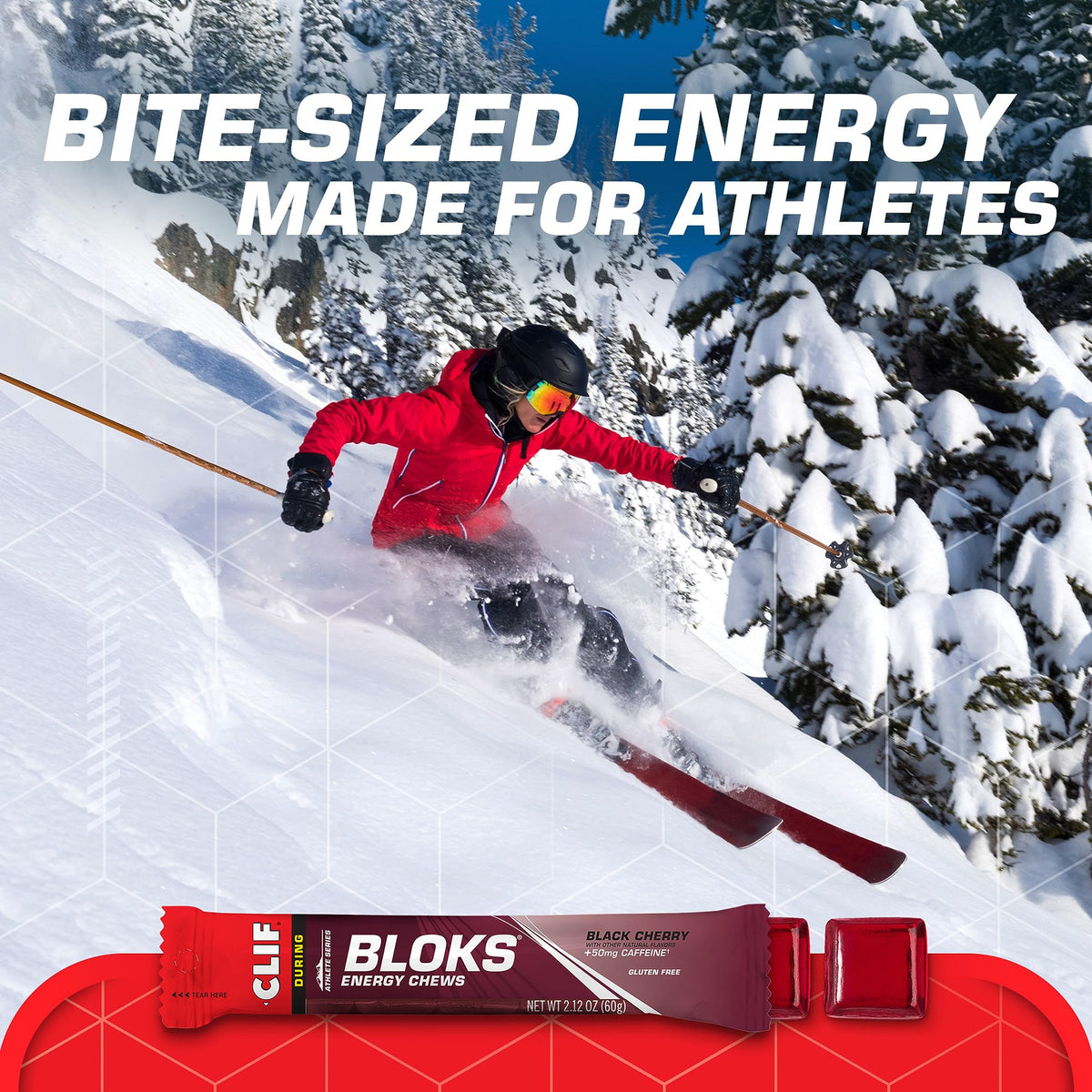 CLIF BLOKS - Black Cherry Flavor with Caffeine - Energy Chews - Non-GMO Clif Bar