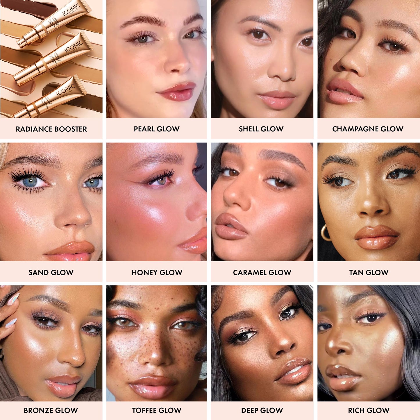 ICONIC LONDON Radiance Booster | Liquid Radiance Lightweight Skin Tint for a Glowy Makeup Look, Cruelty Free, Vegan Makeup (Champagne Glow) 30 mL/ 1.01 Fl Oz ICONIC LONDON