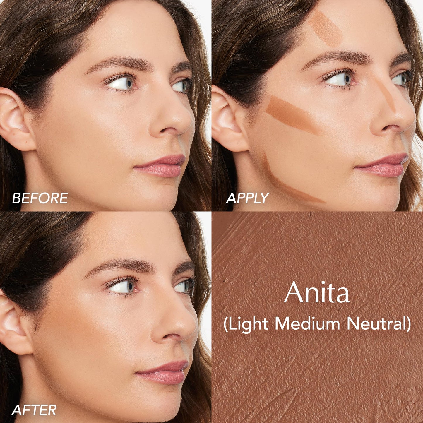 Thrive Causemetics Triple Threat Color Stick: Cream Bronzer & Contour Stick with Vitamin E, Evening Primrose Oil, Waterproof Smudge Proof Face Makeup, Anita (Light Medium Neutral) Thrive Causemetics