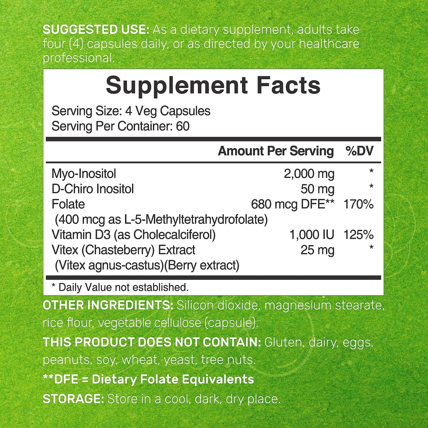 Myo-Inositol & D-Chiro Inositol Supplement (40:1) 2,050mg Per Serving, 240 Veggie Cap DEAL SUPPLEMENT