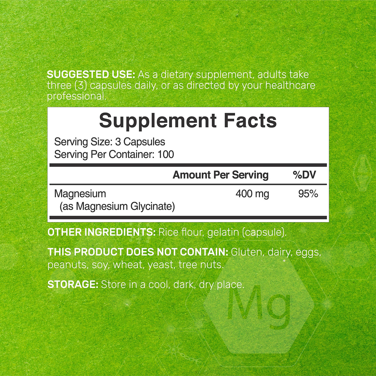 Magnesium Glycinate 400mg, 300 Capsules | 100% Chelated for Easy Absorption | Essential Mineral Supplement for Muscle, Sleep, & Heart Health* DEAL SUPPLEMENT