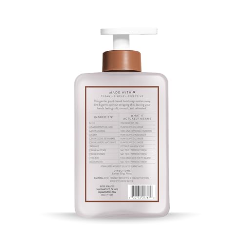 Native Liquid Hand Soap, Coconut & Vanilla Scent, Non-Drying Formula for Soft, Smooth Hands Native