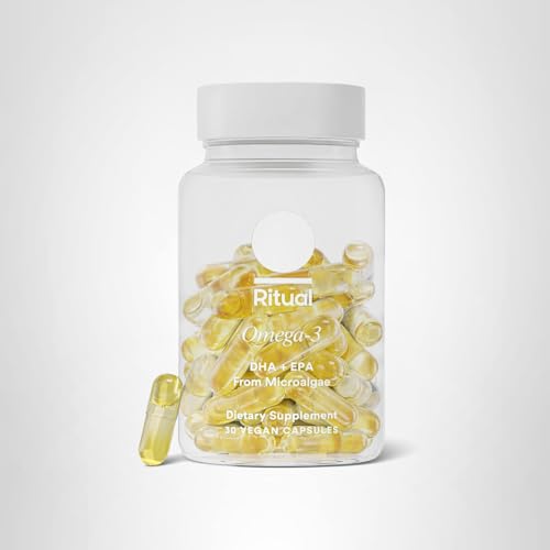 Ritual Vegan Omega 3 Supplement - Science-Backed Dose of DHA and EPA - Bioavailable Omega-3 from Algae Oil - Brain, Heart, and Eye Health Support Ritual