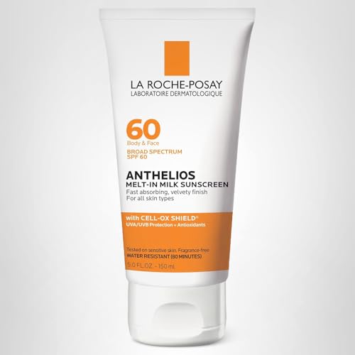 La Roche-Posay Anthelios Melt-In Milk Sunscreen SPF 60, Sunscreen For Body & Face, Broad Spectrum SPF + Antioxidants, Oil Free La Roche-Posay