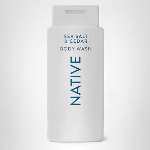 Native Body Wash Contains Naturally Derived Ingredients | For Women & Men, Sulfate, Paraben, & Dye Free Leaving Skin Soft and Hydrated | Sea Salt & Cedar 18 oz Native