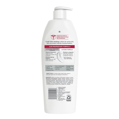 Curel Ultra Healing Intensive Fragrance-Free Lotion For Extra-Dry Skin, Dermatologist Recommended, Ideal for Sensitive Skin Curel