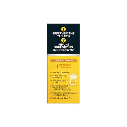 Airborne 1000mg Vitamin C with Vitamin D & Zinc, Sugar Free Multivitamin Immune Support Supplement, Antioxidants Vitamins A C & Vitamin E Airborne