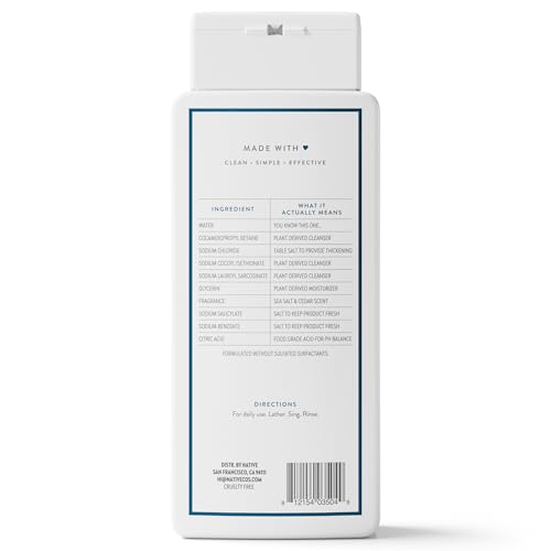 Native Body Wash Contains Naturally Derived Ingredients | For Women & Men, Sulfate, Paraben, & Dye Free Leaving Skin Soft and Hydrated | Sea Salt & Cedar 18 oz Native