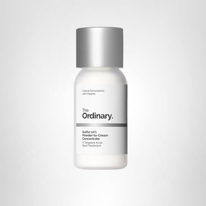 The Ordinary Sulfur 10% Powder-to-Cream Acne Spot Treatment Concentrate, Reduces Pimple Size and Zit Redness, 0.18 Oz The Ordinary