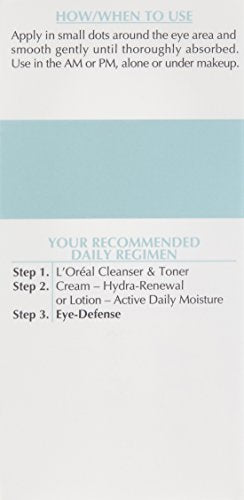 L'Oreal Paris Dermo-Expertise Eye Defense Eye Cream with Caffeine and Hyaluronic Acid 0.5 oz L'Oreal Paris