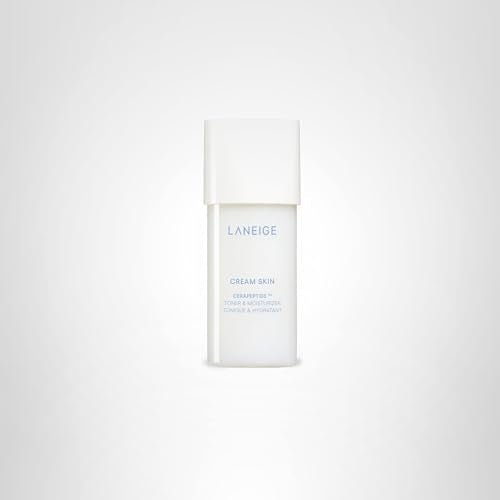 LANEIGE Cream Skin Toner & Moisturizer Mini: Lightweight Refillable Korean Milky Toner with Ceramide LANEIGE