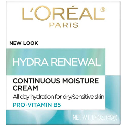 L'Oreal Paris Skincare Hydra-Renewal Face Moisturizer with Pro-Vitamin B5 for Dry Sensitive Skin, All-Day Hydration, 1.7 Oz L'Oreal Paris