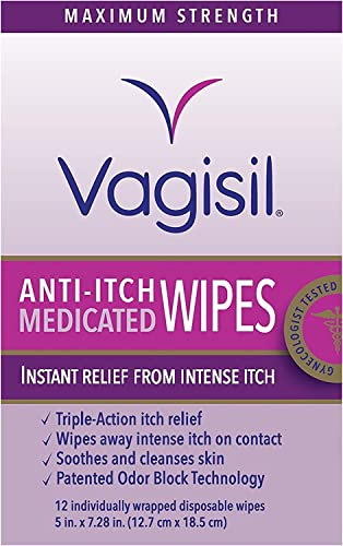 Vagisil Anti-Itch Medicated Wipes, Maximum Strength 12 ea (Pack of 9) Vagisil buy australia supplements
