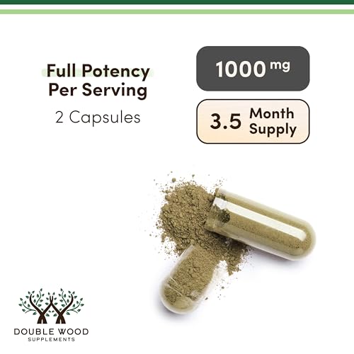 DWS Organic Moringa Capsules 1000mg - Pure Moringa Powder for Energy & Immune Support - Green Superfood Rich in Antioxidants Double Wood Supplements