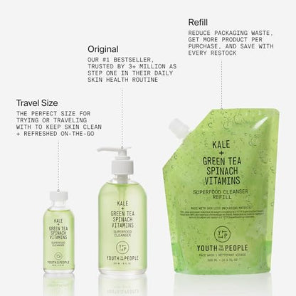 Youth To The People Superfood Facial Cleanser Full Size - Kale + Green Tea Daily Face Wash Youth To The People