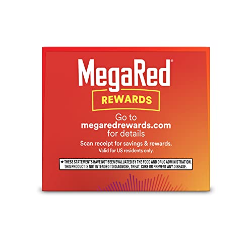 MegaRed Antarctic Krill Oil 500mg Omega 3 Fatty Acid Supplement, Extra Strength EPA & DHA Krill Oil Softgels (90cnt Box), Astaxanthin MegaRed