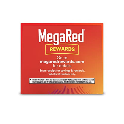 MegaRed Antarctic Krill Oil 500mg Omega 3 Fatty Acid Supplement, Extra Strength EPA & DHA Krill Oil Softgels (90cnt Box), Astaxanthin MegaRed
