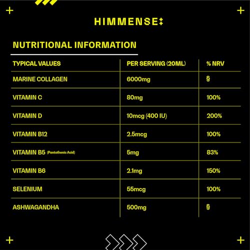 Hydrolysed Marine Liquid Collagen - 6000mg Type 1 Collagen Peptides enriched with 7 Vitamins Himmense buy australia supplements