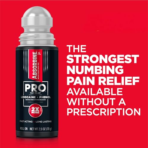Absorbine Jr. PRO Maximum Strength Lidocaine Roll-On for Targeted Nerve and Muscle Pain Relief, 4% Lidocaine + 1.5% Phenol, Fast Acting & Long Lasting, 2.5 oz ABSORBINE JR. buy australia supplements
