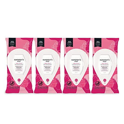 Summer's Eve Sheer Floral Daily Refreshing Feminine Wipes, Removes Odor, pH balanced
